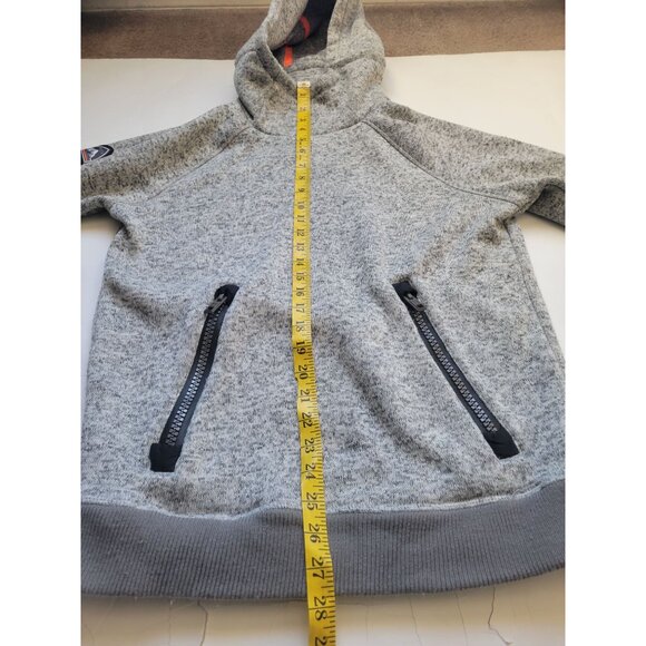 Mens - Gym Tech Funnel Neck Pocket Hoodie in Grey Grit Superdry UK Size M Casual - Picture 8 of 10